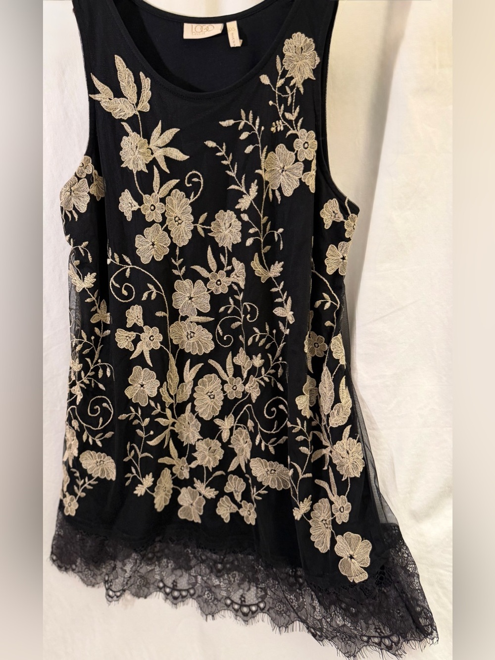 Logo Lavish summer dress embroidered with slip dress black size xxs